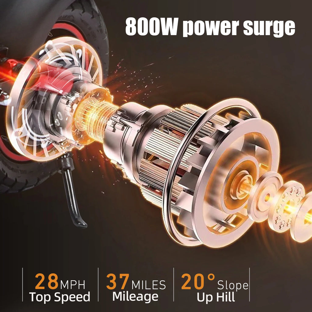 10-inch Off-Road Single-Drive Adult Electric Scooter with Aluminum Alloy Frame 800W Motor Foldable Electric Scooter