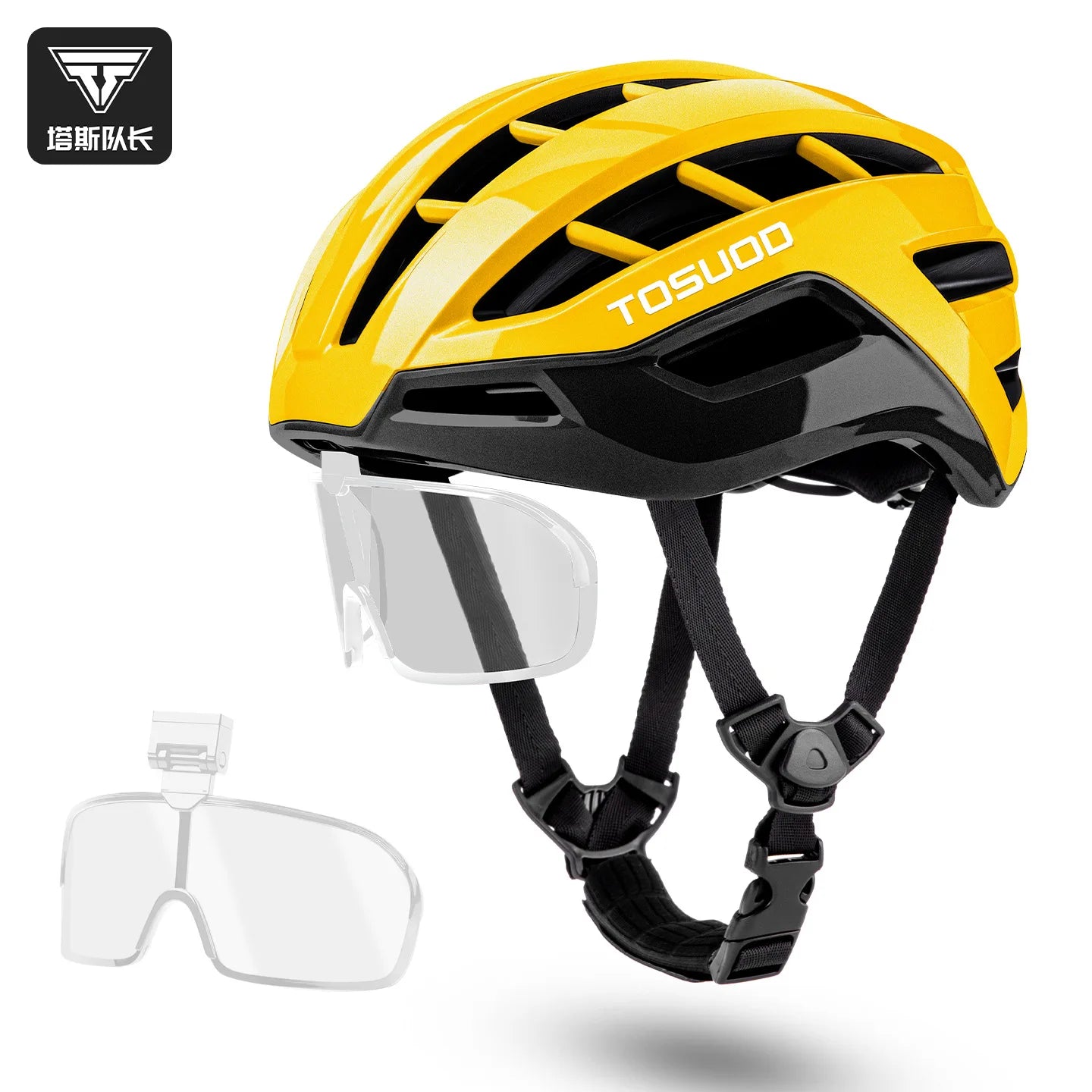 TOSUOD Dual Sport Bicycle Helmet with Magnetic Goggles Outdoor Road Mountain Bike Safety Equipment for Outdoor Riding