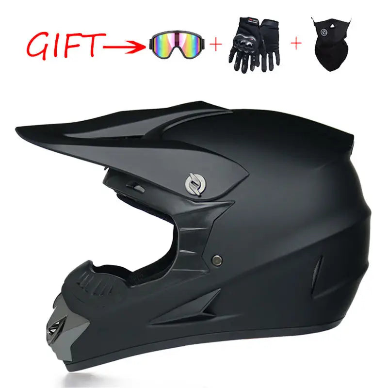 New Fashion Cross Off-road Full Face Motorcycle Helmet Go-kart ATV with Gift Goggles Gloves New Pattern Motocross Riding Helmets