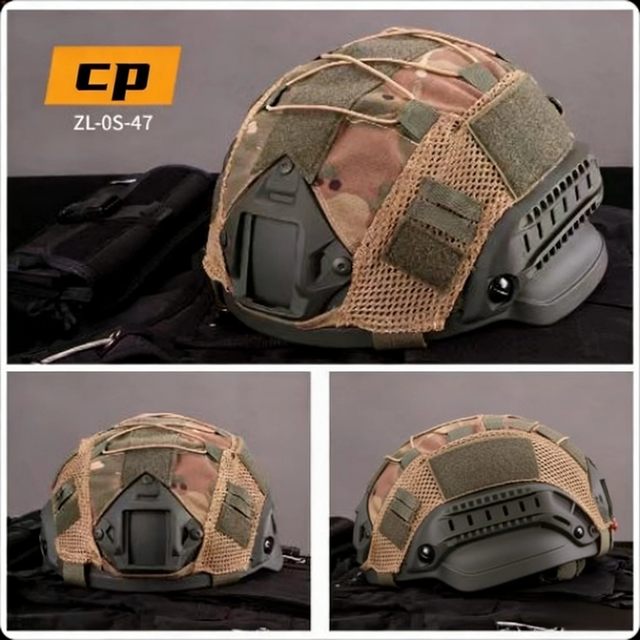ZLang FAST SF Carbon Fiber Tactical Helmet Cover Elastic Rope Helmet Cover for Outdoor Sports CS Game Helmet Covers Unisex