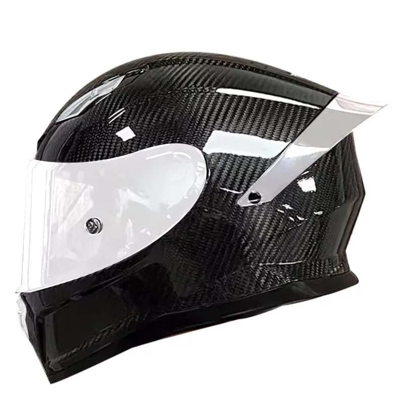 3C Certified Lightweight Full-Face Carbon Fiber Helmet with for Bluetooth for Men and Women All-Season Safety Motorcycling Gear