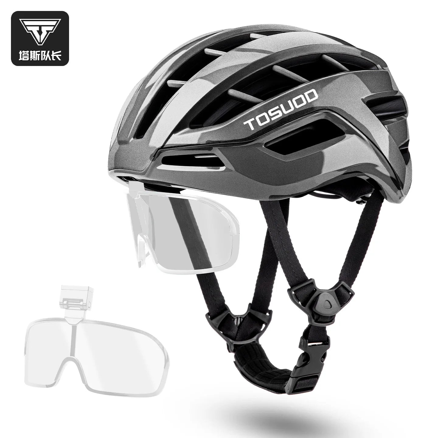 TOSUOD Dual Sport Bicycle Helmet with Magnetic Goggles Outdoor Road Mountain Bike Safety Equipment for Outdoor Riding