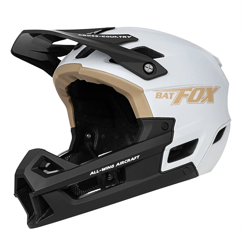 BATFOX Full Face Helmet CE EN1078/CPSC/ASTM Compliant PC+EPS Material Integrally-Molded for Downhill Mountain Bike Riding