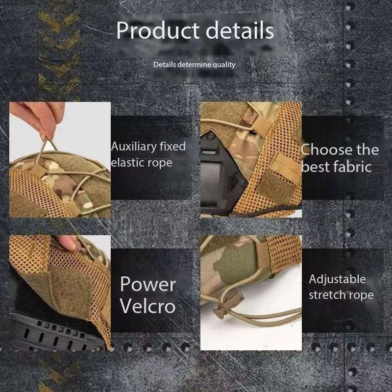 ZLang FAST SF Carbon Fiber Tactical Helmet Cover Elastic Rope Helmet Cover for Outdoor Sports CS Game Helmet Covers Unisex