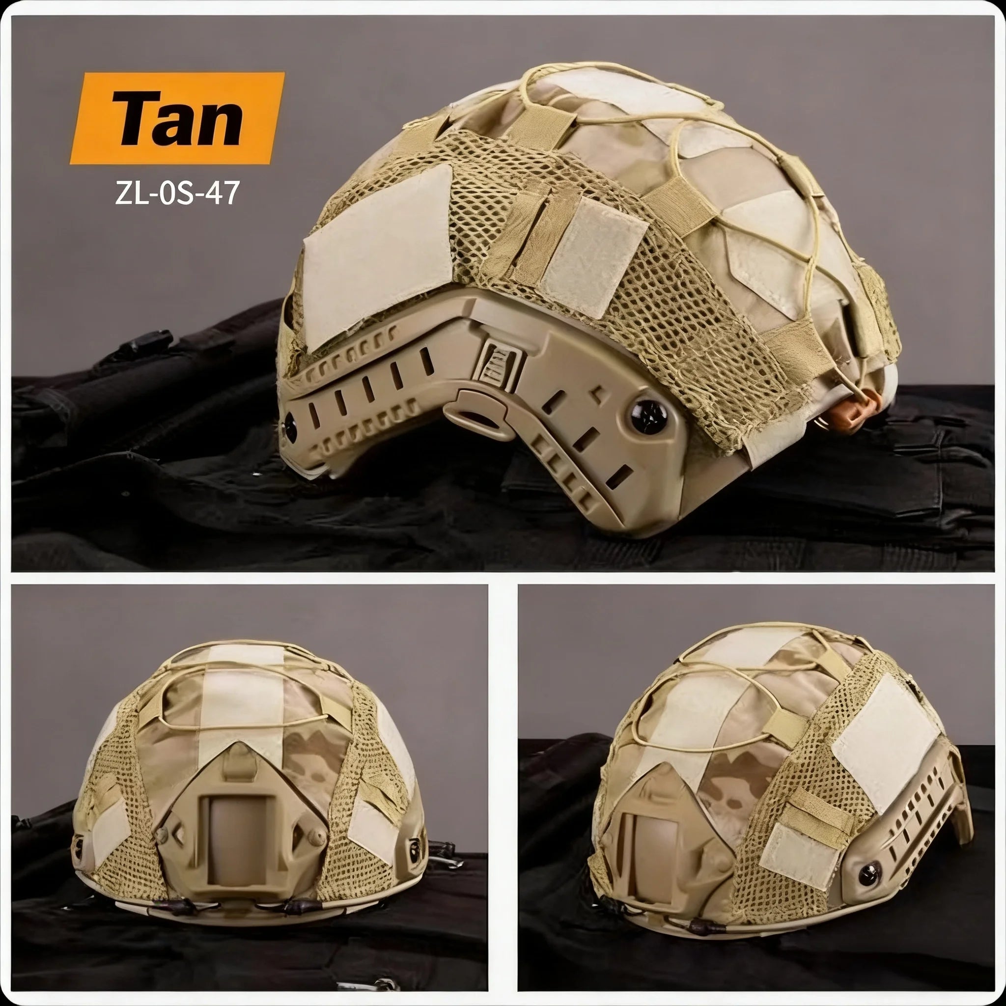 ZLang FAST SF Carbon Fiber Tactical Helmet Cover Elastic Rope Helmet Cover for Outdoor Sports CS Game Helmet Covers Unisex