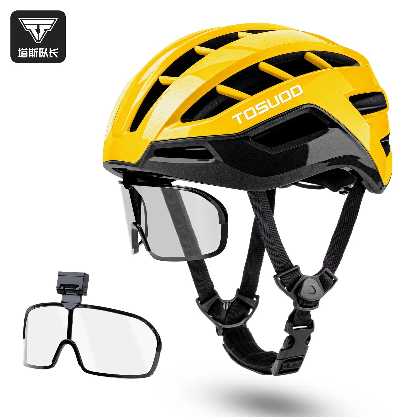 TOSUOD Dual Sport Bicycle Helmet with Magnetic Goggles Outdoor Road Mountain Bike Safety Equipment for Outdoor Riding