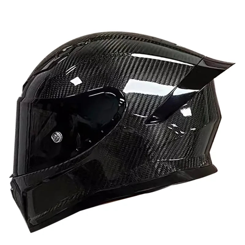 3C Certified Lightweight Full-Face Carbon Fiber Helmet with for Bluetooth for Men and Women All-Season Safety Motorcycling Gear