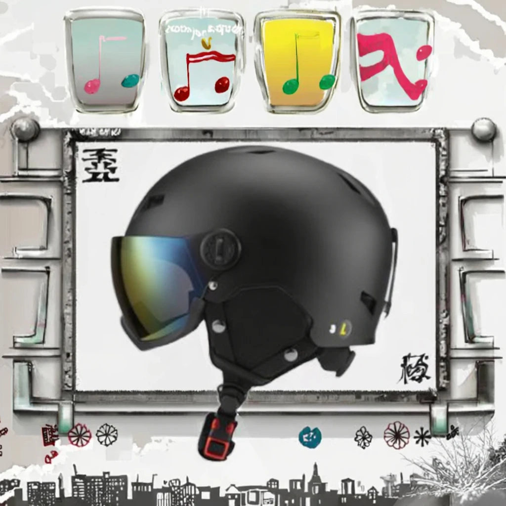 Certified ABS+EPS Snowboard Ski Helmet with Adjustable Visor Removable Liner & Ear Pads for Winter Sports