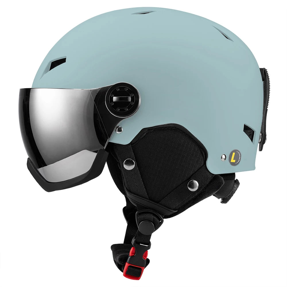 Certified ABS+EPS Snowboard Ski Helmet with Adjustable Visor Removable Liner & Ear Pads for Winter Sports