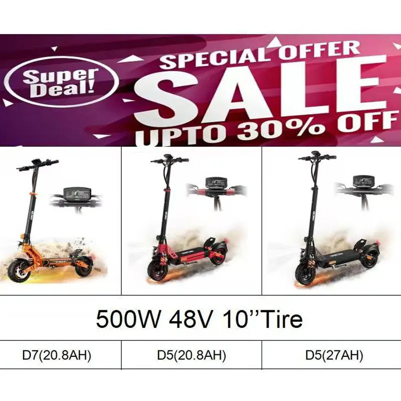 2025 Popular New Long Lasting 48V 500W 10 Inch Off Road Tyres Electric Scooter Simple Exquisite Adult Electric Scooter