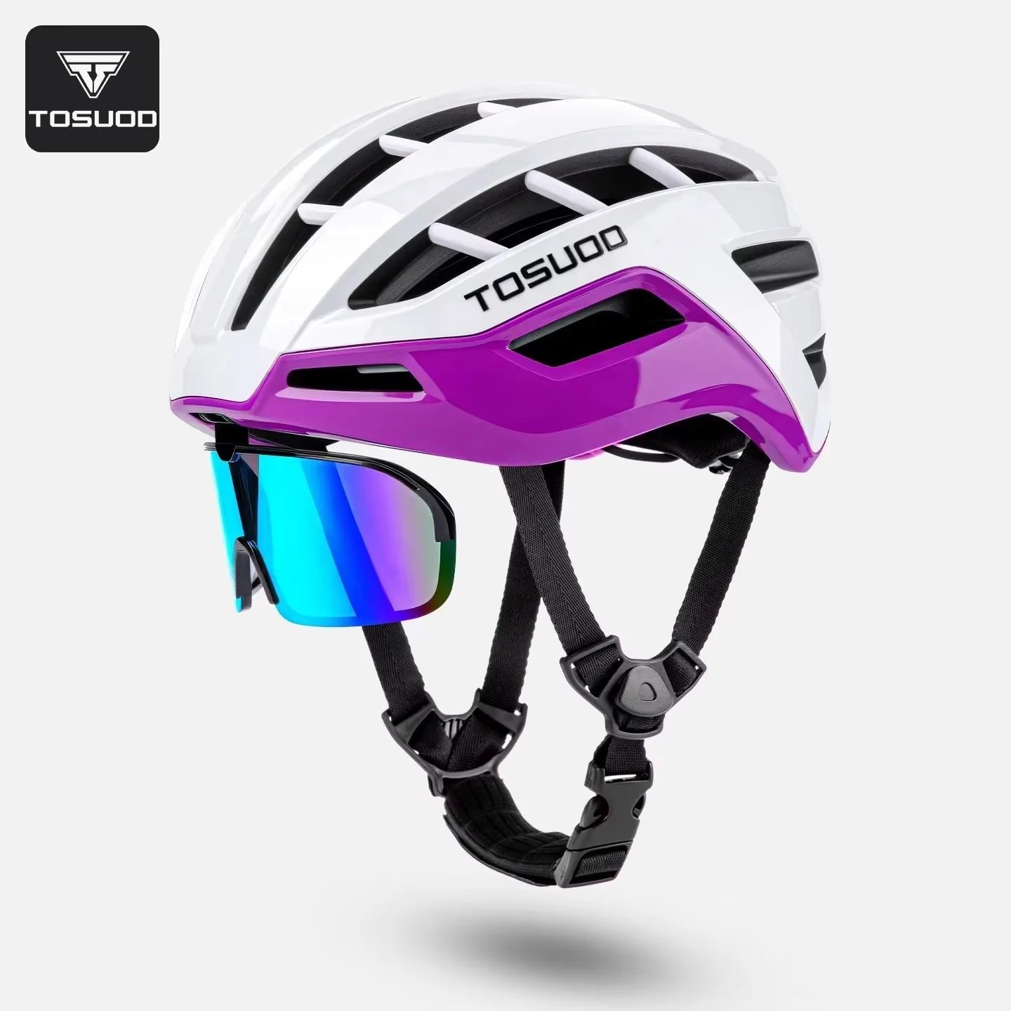 TOSUOD Dual Sport Bicycle Helmet with Magnetic Goggles Outdoor Road Mountain Bike Safety Equipment for Outdoor Riding