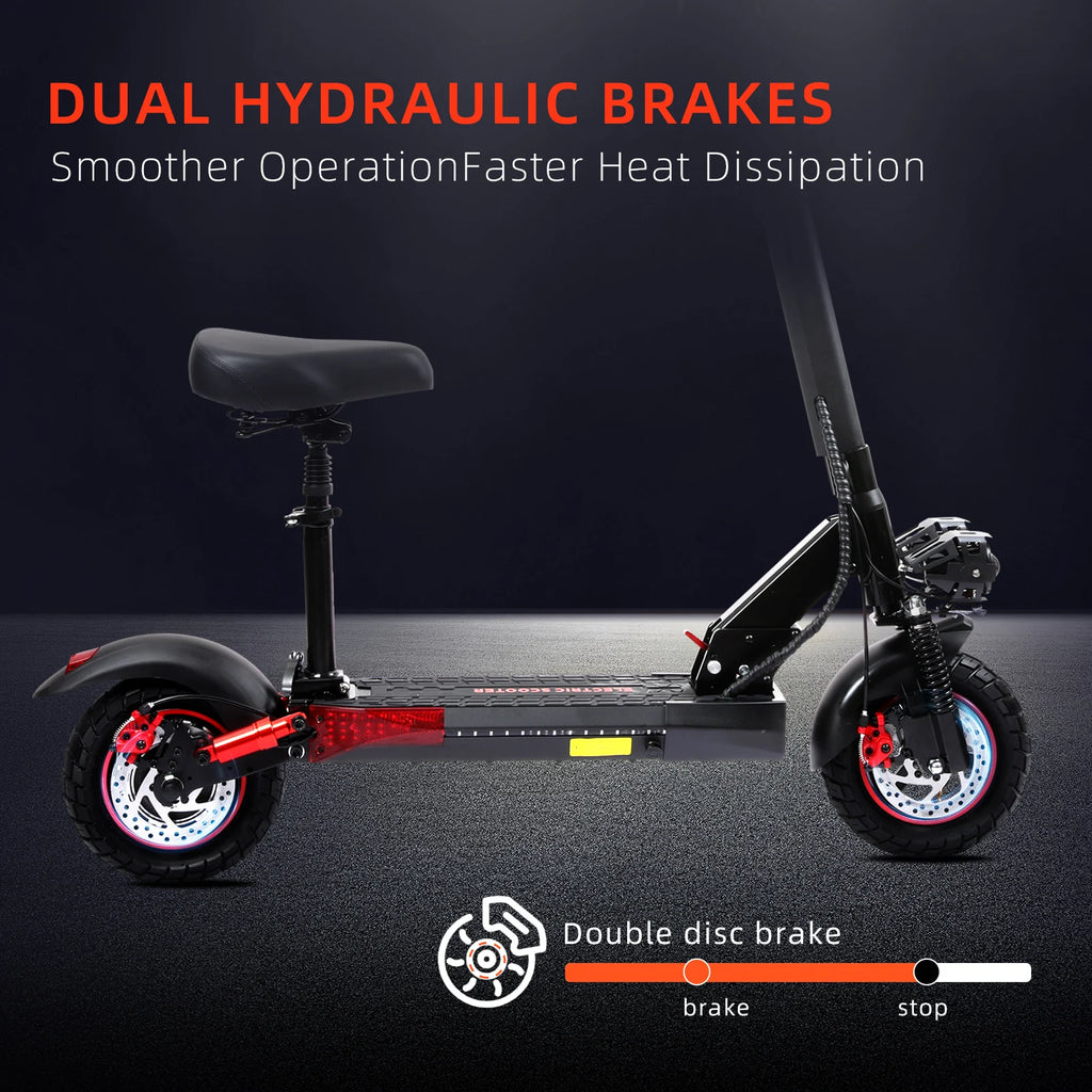 EU UK US CA Warehouse EScooter 800W - 10" Off-Road Tires Triple Suspension 45km/h, 55km Range, Foldable & IPX5 Electric Scooter