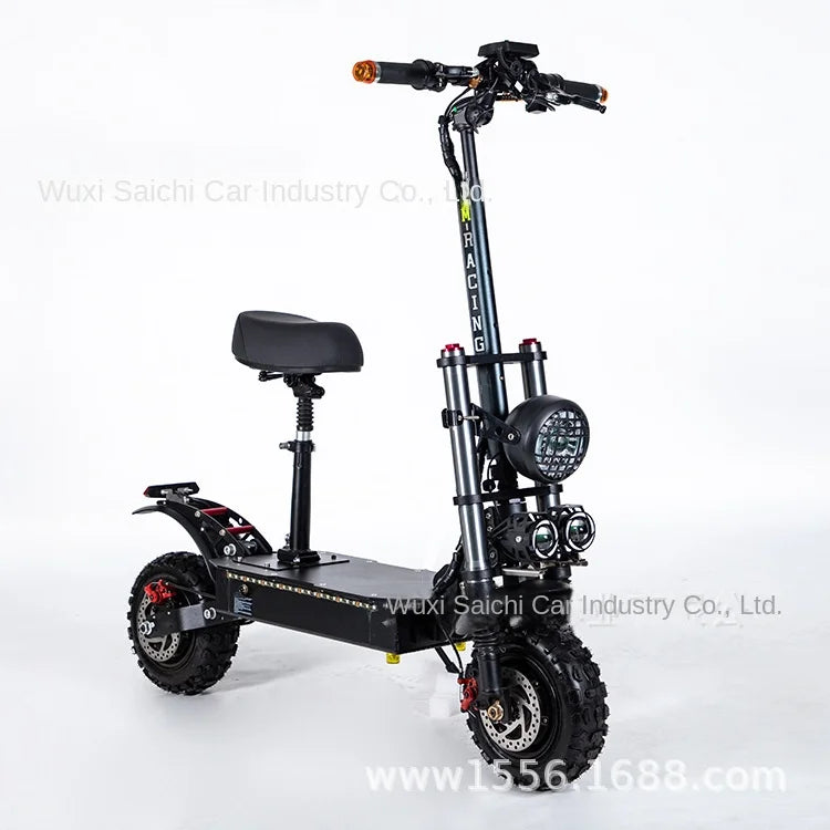 Folding Electric Scooter High-Power Dual-Drive 60V Battery Tire for Off-Road Long Range Two-Wheel Scooter
