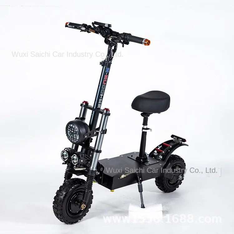 Folding Electric Scooter High-Power Dual-Drive 60V Battery Tire for Off-Road Long Range Two-Wheel Scooter