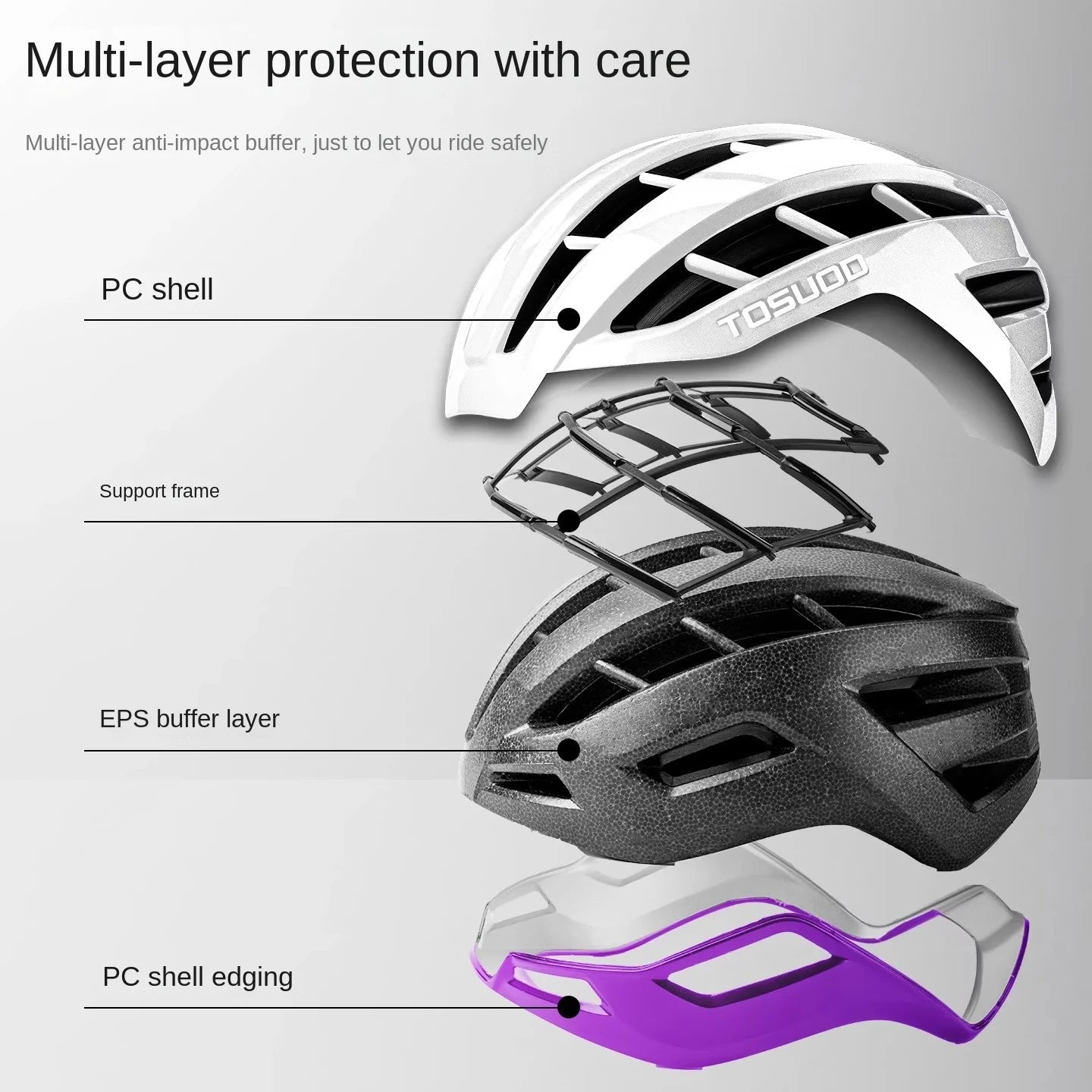TOSUOD Dual Sport Bicycle Helmet with Magnetic Goggles Outdoor Road Mountain Bike Safety Equipment for Outdoor Riding