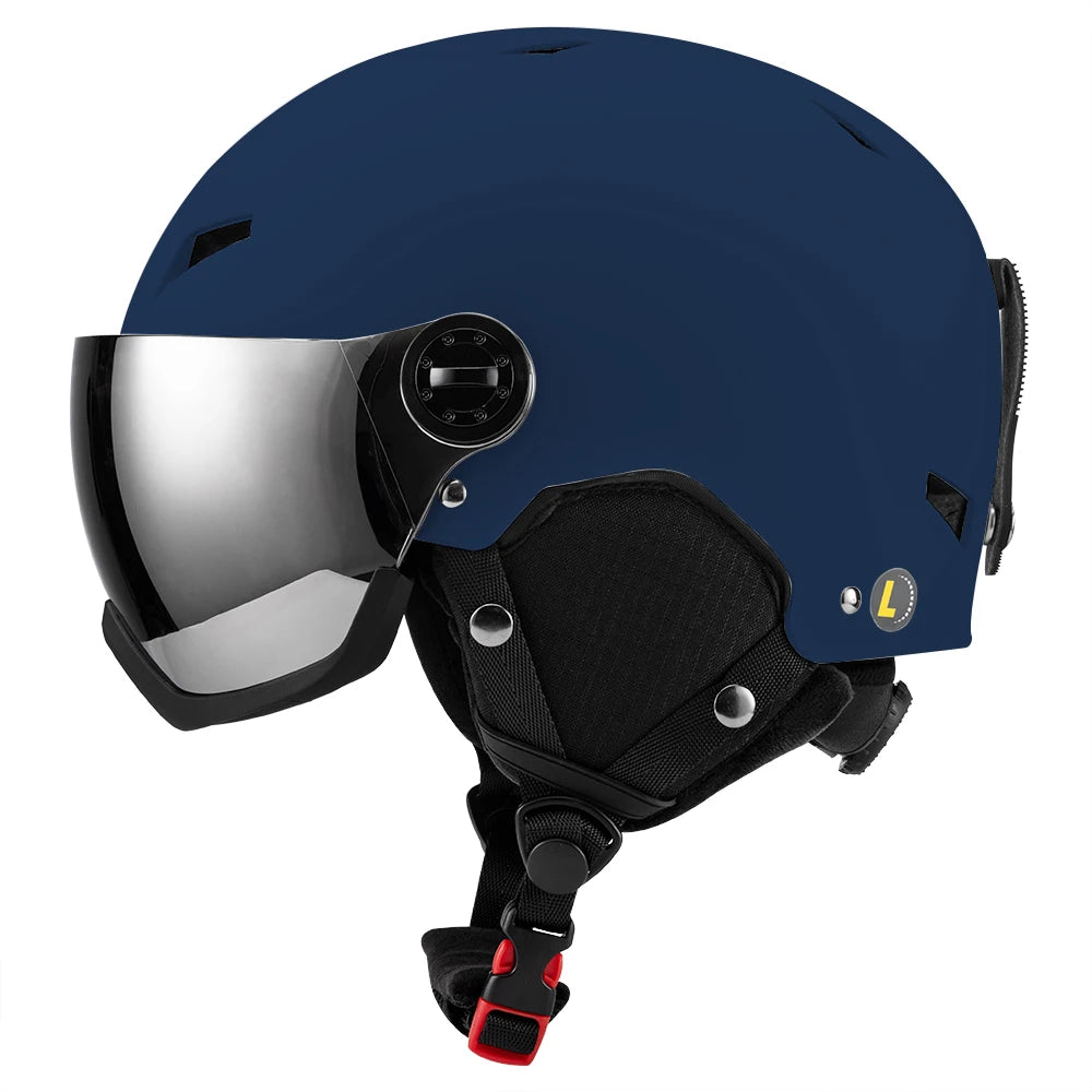 Certified ABS+EPS Snowboard Ski Helmet with Adjustable Visor Removable Liner & Ear Pads for Winter Sports