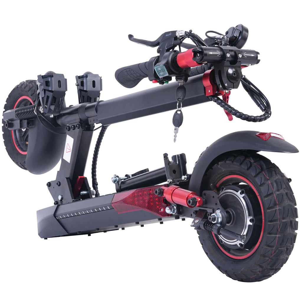 EU UK US CA Warehouse EScooter 800W - 10" Off-Road Tires Triple Suspension 45km/h, 55km Range, Foldable & IPX5 Electric Scooter
