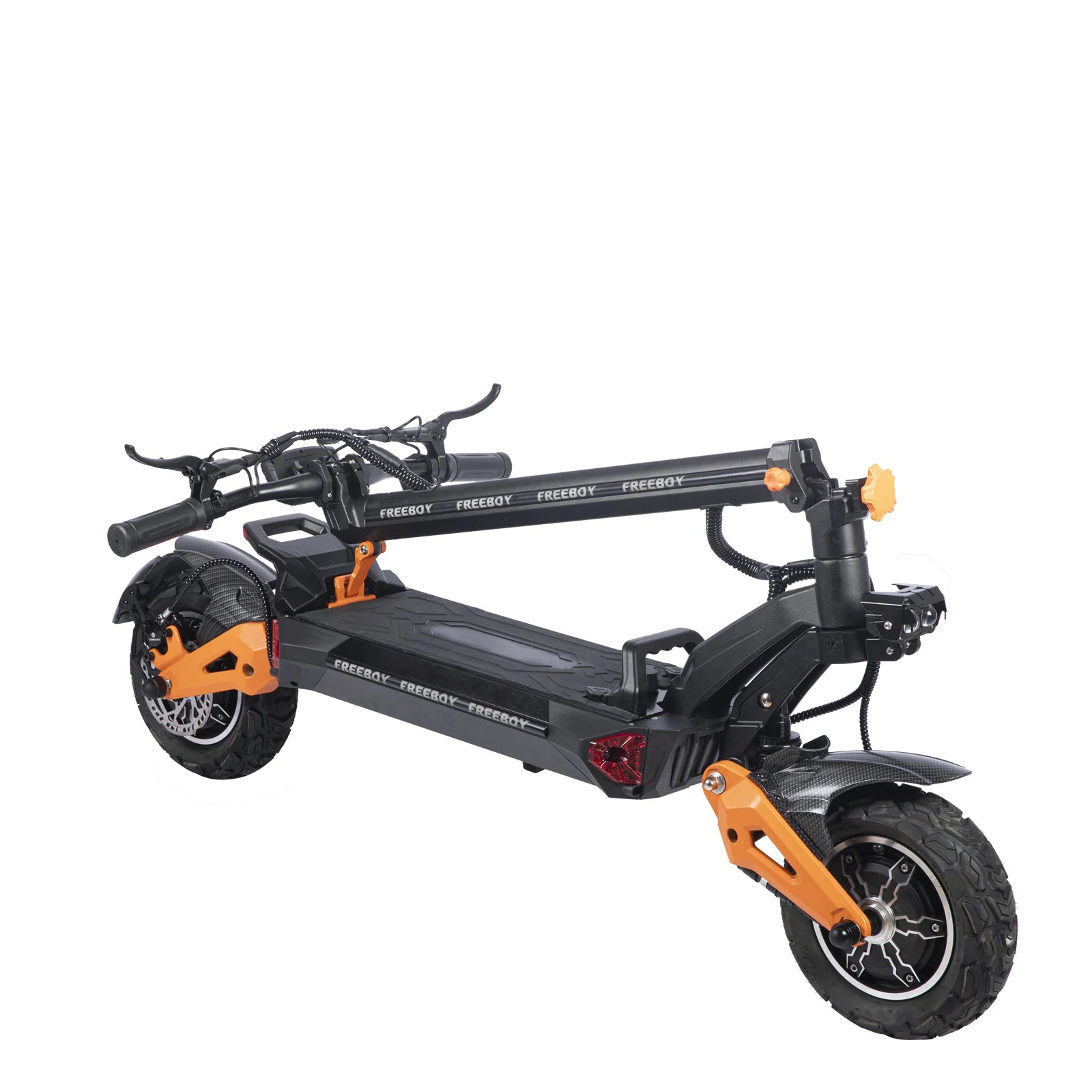 11" Off-Road Vacuum Tire Electric Scooter Dual Motor Drive 80km/h Max Speed Eagle-Eye Spotlights + Color Lights IPX5 Waterproof