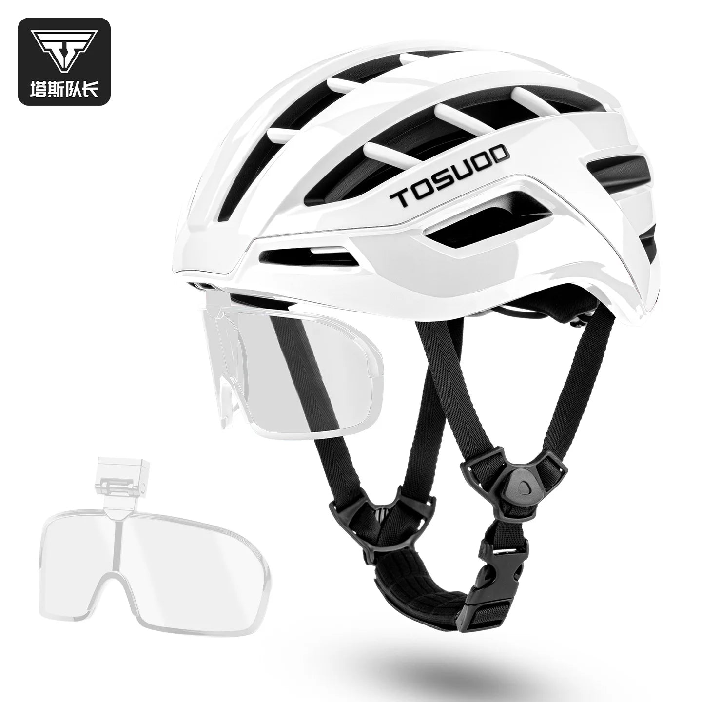 TOSUOD Dual Sport Bicycle Helmet with Magnetic Goggles Outdoor Road Mountain Bike Safety Equipment for Outdoor Riding