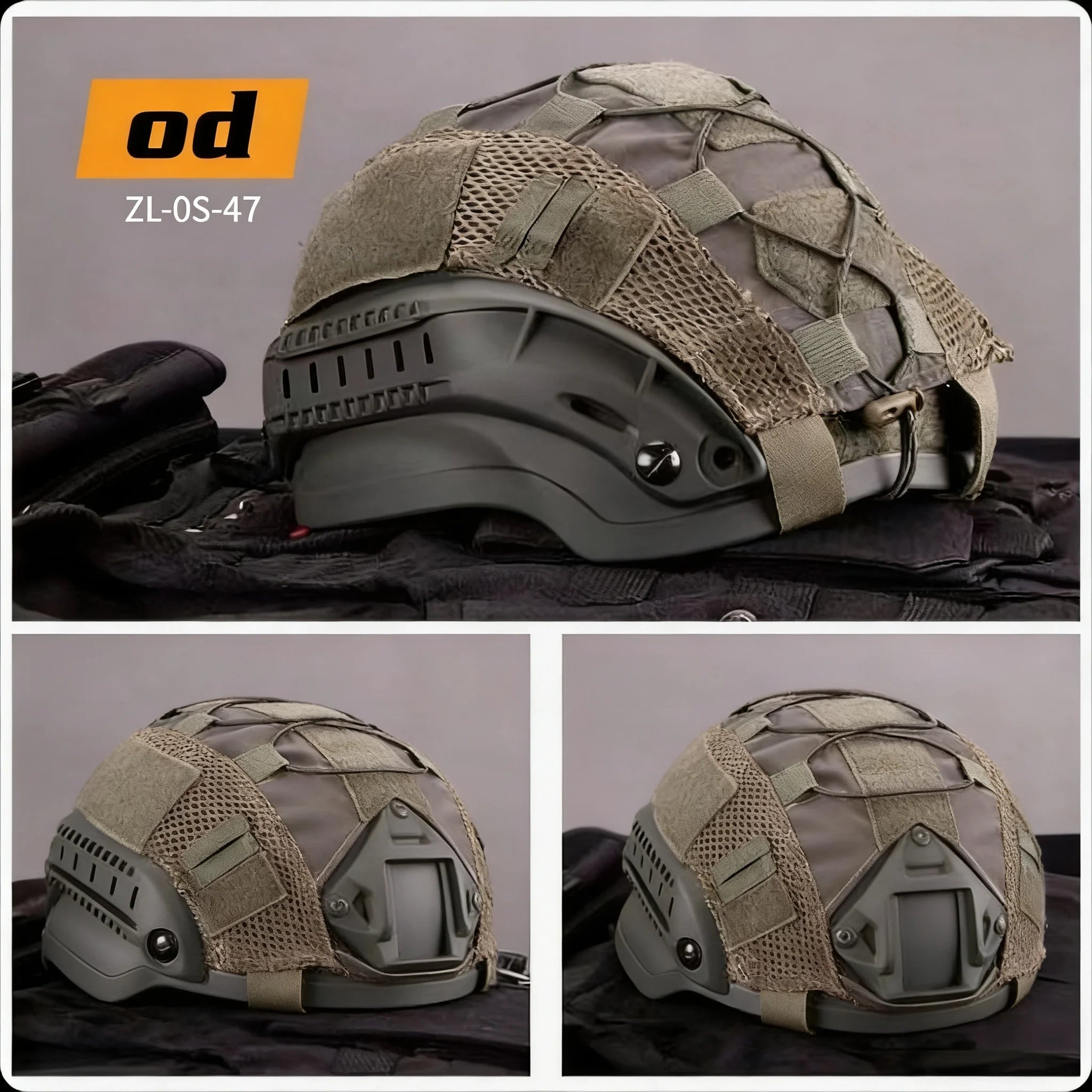 ZLang FAST SF Carbon Fiber Tactical Helmet Cover Elastic Rope Helmet Cover for Outdoor Sports CS Game Helmet Covers Unisex