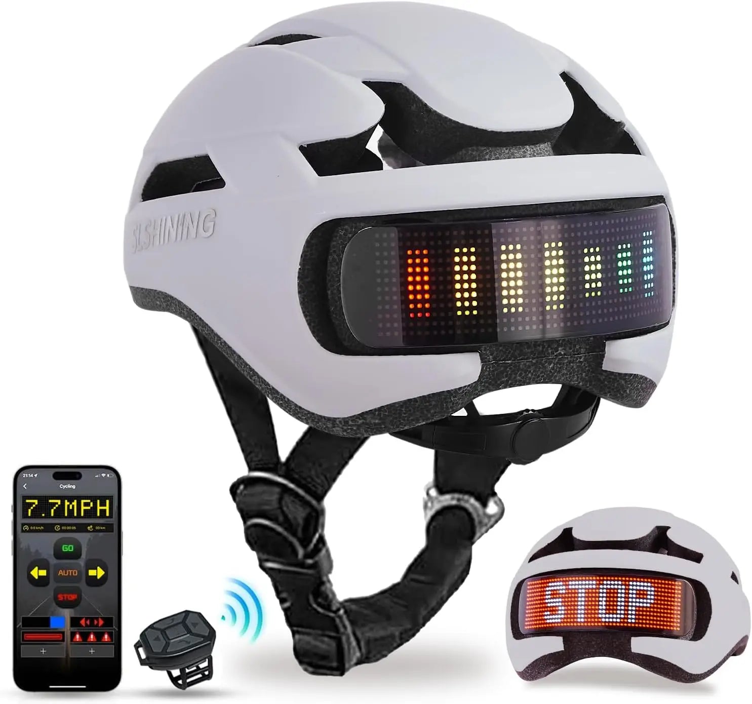 High Quality Lightweight Adjustable 360° High Visibility LED Display Bicycle Helmet Smart APP Controlled Turn Helmet Helmets