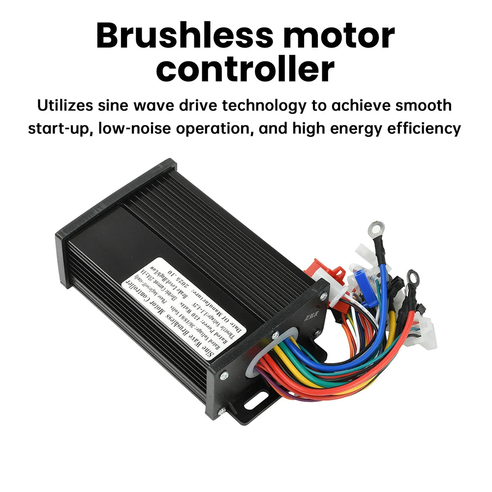 36V 48V 64V 450W 22-25A Electric Scooter E-Bike Sine Wave Brushless Motor Controller Triple-Mode Silent HY3208 MOS Transistor